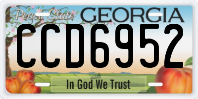 GA license plate CCD6952