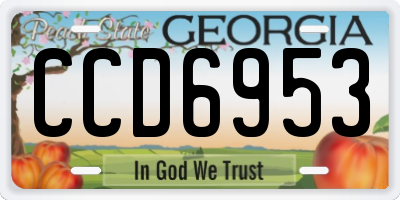 GA license plate CCD6953