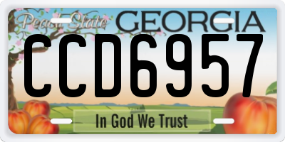 GA license plate CCD6957