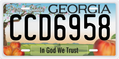 GA license plate CCD6958