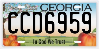 GA license plate CCD6959