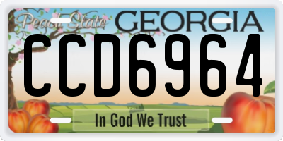 GA license plate CCD6964