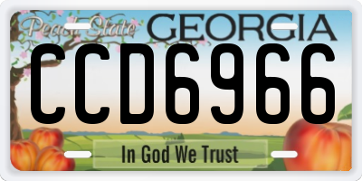 GA license plate CCD6966