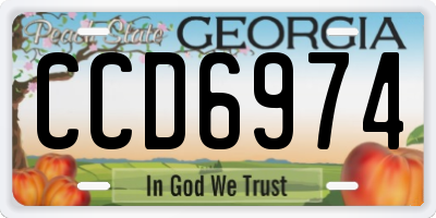 GA license plate CCD6974