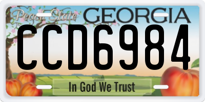 GA license plate CCD6984