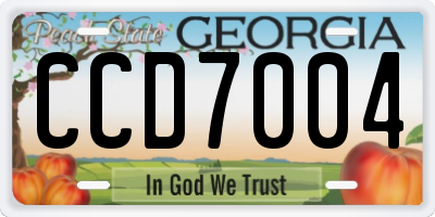 GA license plate CCD7004