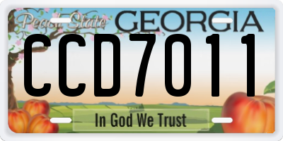 GA license plate CCD7011