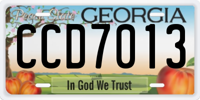 GA license plate CCD7013