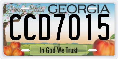 GA license plate CCD7015