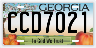 GA license plate CCD7021