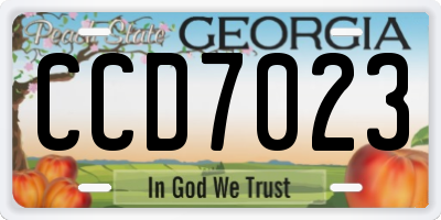 GA license plate CCD7023