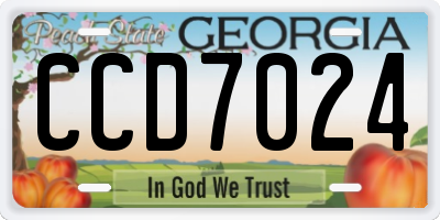 GA license plate CCD7024