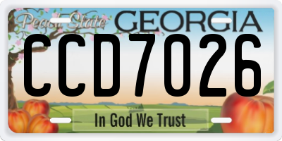 GA license plate CCD7026