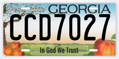 GA license plate CCD7027