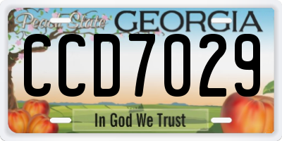 GA license plate CCD7029