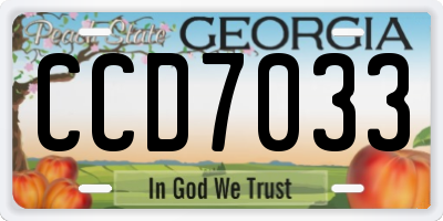 GA license plate CCD7033