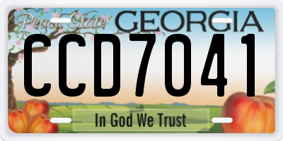 GA license plate CCD7041