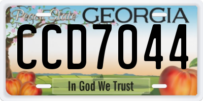 GA license plate CCD7044