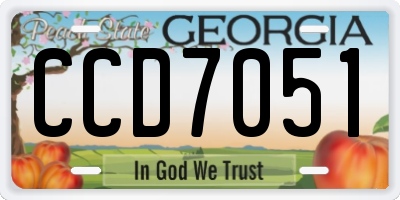 GA license plate CCD7051