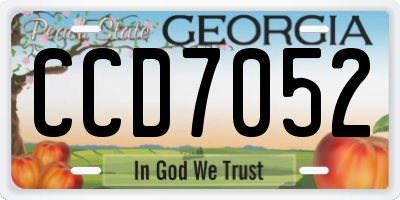 GA license plate CCD7052