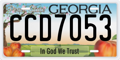 GA license plate CCD7053