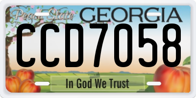 GA license plate CCD7058
