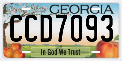 GA license plate CCD7093