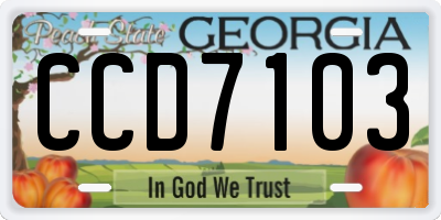 GA license plate CCD7103