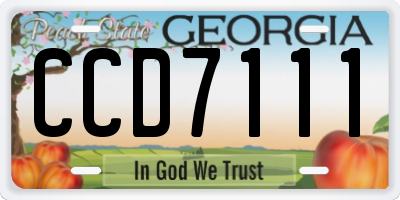 GA license plate CCD7111