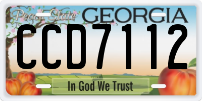 GA license plate CCD7112
