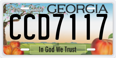 GA license plate CCD7117