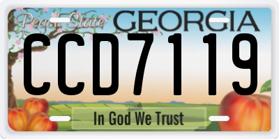 GA license plate CCD7119