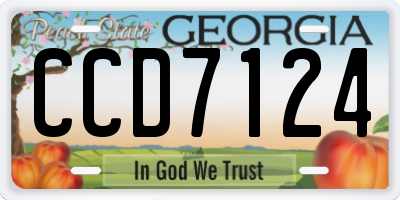 GA license plate CCD7124