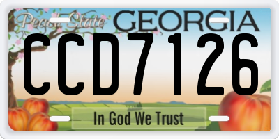 GA license plate CCD7126