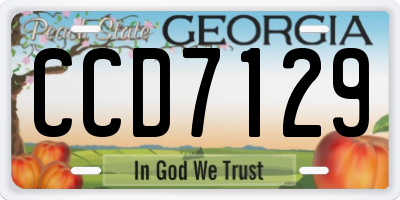 GA license plate CCD7129