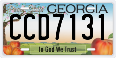 GA license plate CCD7131