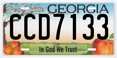GA license plate CCD7133
