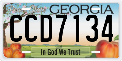 GA license plate CCD7134