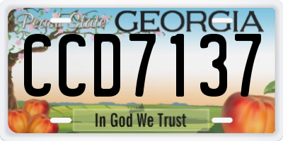 GA license plate CCD7137