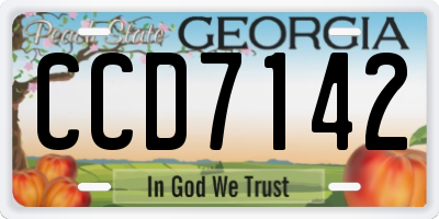GA license plate CCD7142