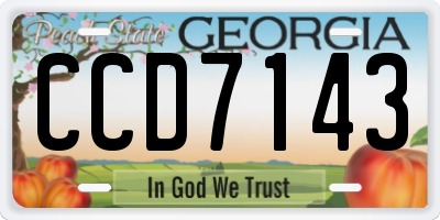 GA license plate CCD7143