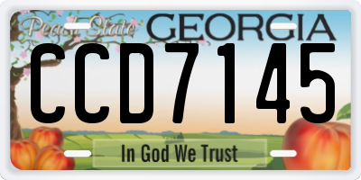 GA license plate CCD7145