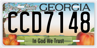 GA license plate CCD7148