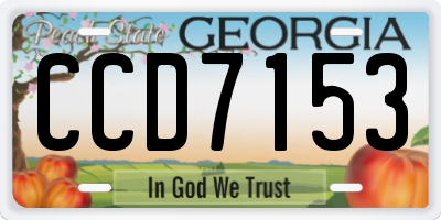 GA license plate CCD7153