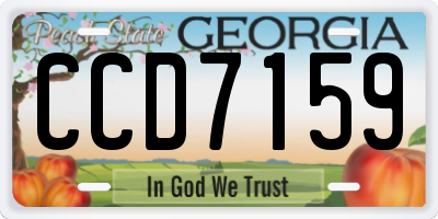 GA license plate CCD7159