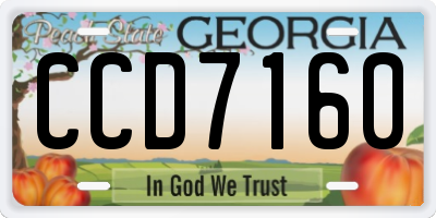 GA license plate CCD7160