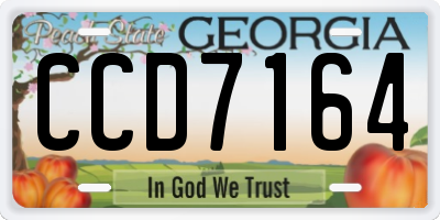 GA license plate CCD7164