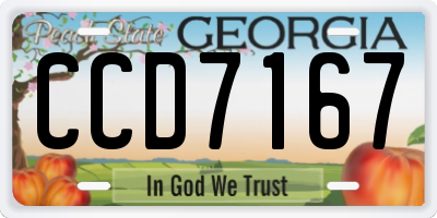 GA license plate CCD7167