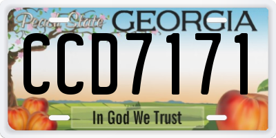 GA license plate CCD7171