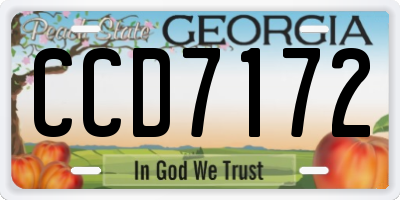 GA license plate CCD7172
